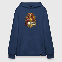 Толстовка-худи оверсайз Hogwarts - gryffindor logo, цвет: тёмно-синий