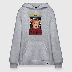 Толстовка-худи оверсайз Один дома, цвет: меланж