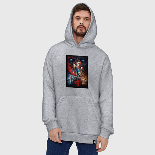 Худи оверсайз Stranger Things 4 / Меланж – фото 4