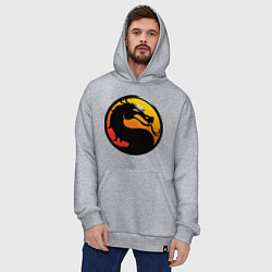 Толстовка-худи оверсайз Mortal kombat logo, цвет: меланж — фото 2