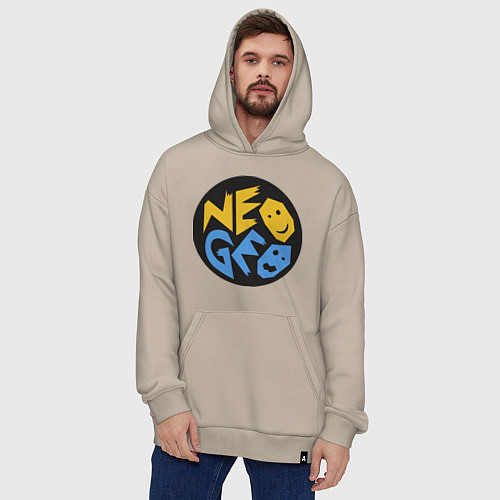 Худи оверсайз Neo geo logo / Миндальный – фото 4