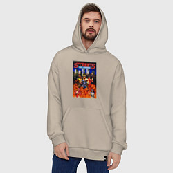 Толстовка-худи оверсайз Streets of rage - bare knuckle, цвет: миндальный — фото 2