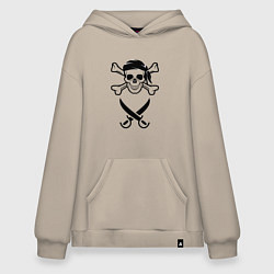 Толстовка-худи оверсайз Пара пиратов мужчина, цвет: миндальный
