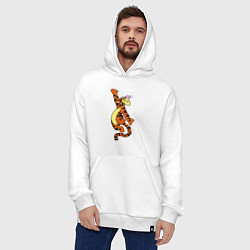 Толстовка-худи оверсайз Винни пух - тигра, цвет: белый — фото 2