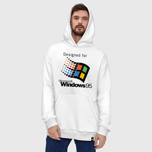 Худи оверсайз Предназначен для windows 95 / Белый – фото 4