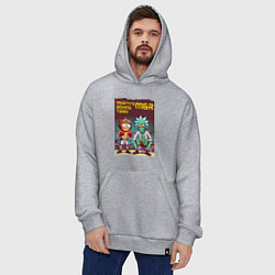 Толстовка-худи оверсайз Mortys boxing team - ai art fantasy, цвет: меланж — фото 2