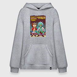 Толстовка-худи оверсайз Mortys boxing team - ai art fantasy, цвет: меланж