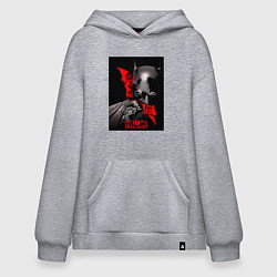 Толстовка-худи оверсайз Бэтмен и пингвин, цвет: меланж