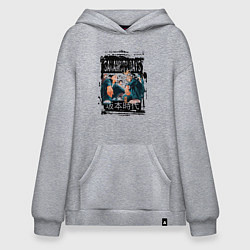 Толстовка-худи оверсайз Дни сакамото с главными героями, цвет: меланж