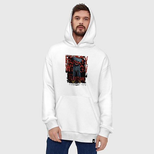 Худи оверсайз Хагги Вагги из Poppy Playtime / Белый – фото 4