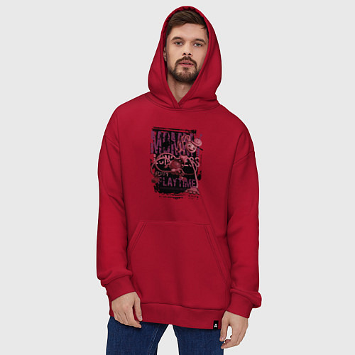 Худи оверсайз Мамочка длинные ноги из Poppy Playtime / Красный – фото 4