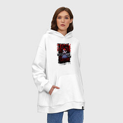 Толстовка-худи оверсайз Кукла Поппи из Poppy Playtime, цвет: белый — фото 2