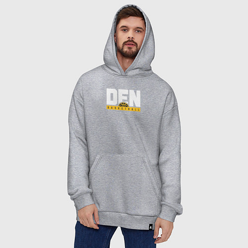Худи оверсайз Denver Basketball / Меланж – фото 4
