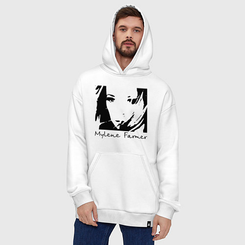 Худи оверсайз Милен Фармер / Белый – фото 4
