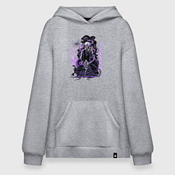 Толстовка-худи оверсайз Магическая битва Сатору Годжо сильнейший, цвет: меланж