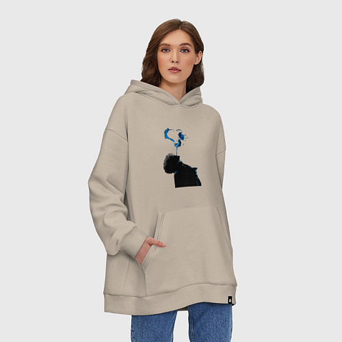 Худи оверсайз Три дня дождя постер / Миндальный – фото 3