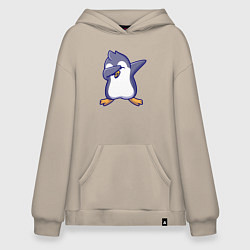 Толстовка-худи оверсайз Dab penguin, цвет: миндальный