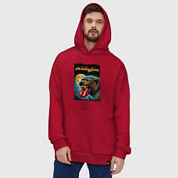 Толстовка-худи оверсайз The Rolling Stones - the beginning, цвет: красный — фото 2