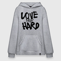 Толстовка-худи оверсайз Люби меня крепко, цвет: меланж