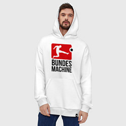Толстовка-худи оверсайз Bundes machine football, цвет: белый — фото 2