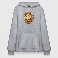 Толстовка-худи оверсайз Жирное печенько, цвет: меланж