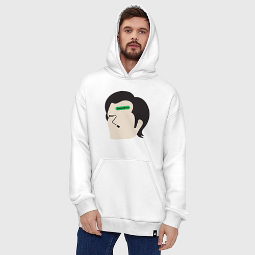 Худи оверсайз Разделение Марк / Белый – фото 4