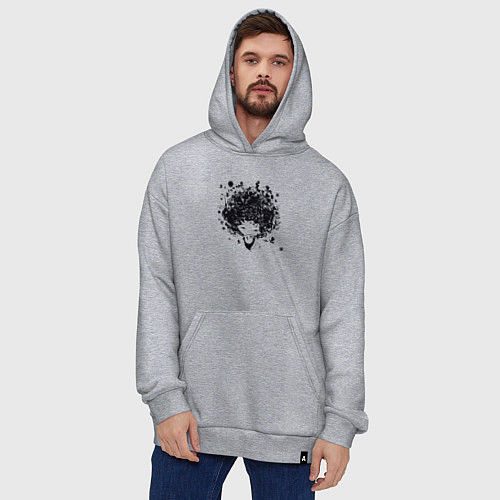 Худи оверсайз Девчонка милашка / Меланж – фото 4