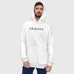 Толстовка-худи оверсайз Friends logo, цвет: белый — фото 2