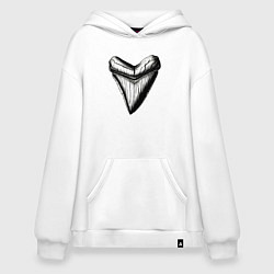 Толстовка-худи оверсайз Зуб мегалодона, цвет: белый