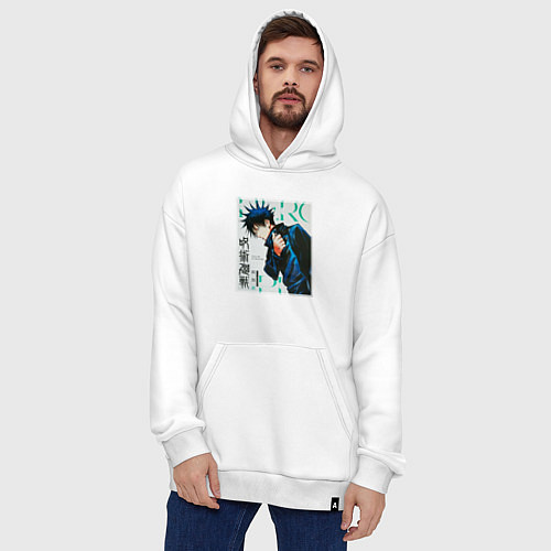 Худи оверсайз Мегуми фусигуро манга / Белый – фото 4