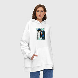 Толстовка-худи оверсайз Мегуми фусигуро манга, цвет: белый — фото 2