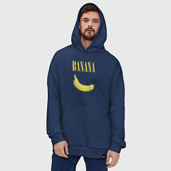 Толстовка-худи оверсайз Nirvana banana, цвет: тёмно-синий — фото 2