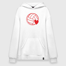Толстовка-худи оверсайз Volley love, цвет: белый