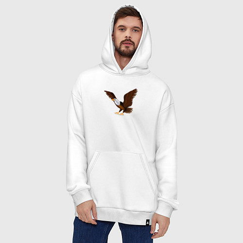 Худи оверсайз Орёл мультяшный / Белый – фото 4