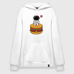Толстовка-худи оверсайз Космический гамбургер, цвет: белый