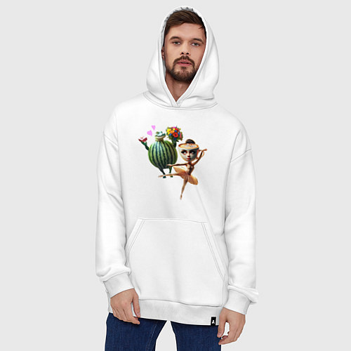 Худи оверсайз Ballerina Cappuccina - Glorbo Fruttodrillo meme / Белый – фото 4