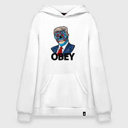Толстовка-худи оверсайз Trump obey, цвет: белый