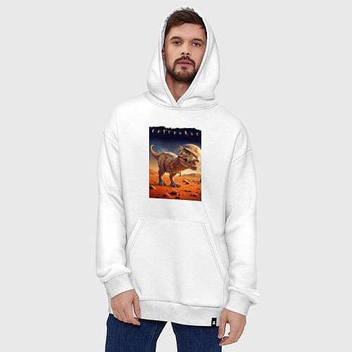 Худи оверсайз Catsaurus - meme / Белый – фото 4