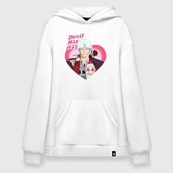 Толстовка-худи оверсайз Devil May Cry - Dmc Dante for Valentines Day in th, цвет: белый