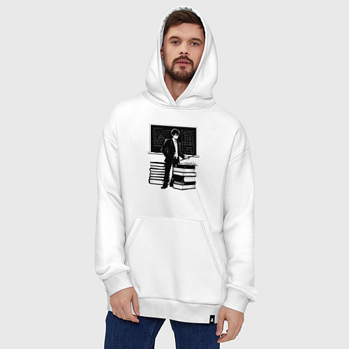 Худи оверсайз Учитель знаний аниме / Белый – фото 4