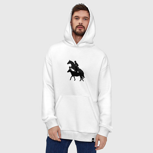 Худи оверсайз Верховая езда тень предстоящего / Белый – фото 4