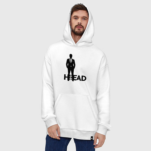 Худи оверсайз Руководитель в деловом костюме / Белый – фото 4