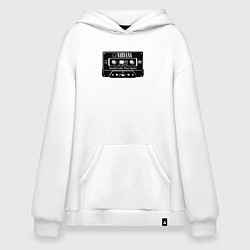 Толстовка-худи оверсайз Нирвана аудиокассета, цвет: белый
