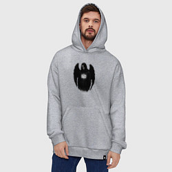 Толстовка-худи оверсайз Bones с черными крыльями, цвет: меланж — фото 2