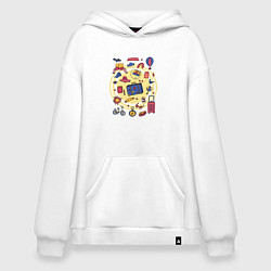 Толстовка-худи оверсайз Летние путешествия, цвет: белый