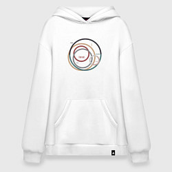 Толстовка-худи оверсайз Love надпись абстракция, цвет: белый