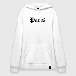 Толстовка-худи оверсайз Paris - France, цвет: белый