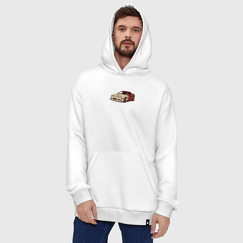 Худи оверсайз Японская машина арт / Белый – фото 4