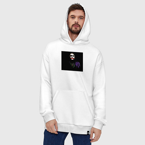 Худи оверсайз Задумчивый джокер / Белый – фото 4