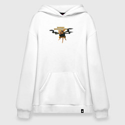 Толстовка-худи оверсайз Mousini Quadrocoptini, цвет: белый